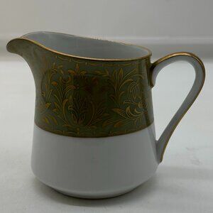 Vintage Wyndham Lafayette Creamer 3 1/8" #343 Fine China Japan White Green EUC